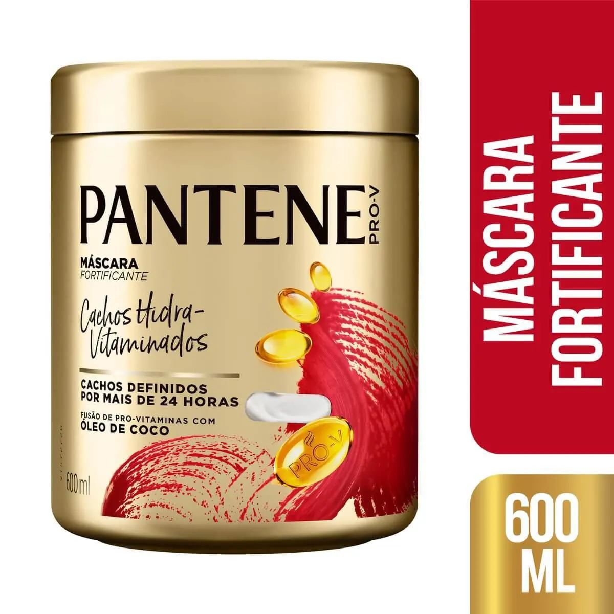 Máscara Fortificante Cabelo Cacheado Pantene Cachos Hidra-Vitaminados 600Ml
