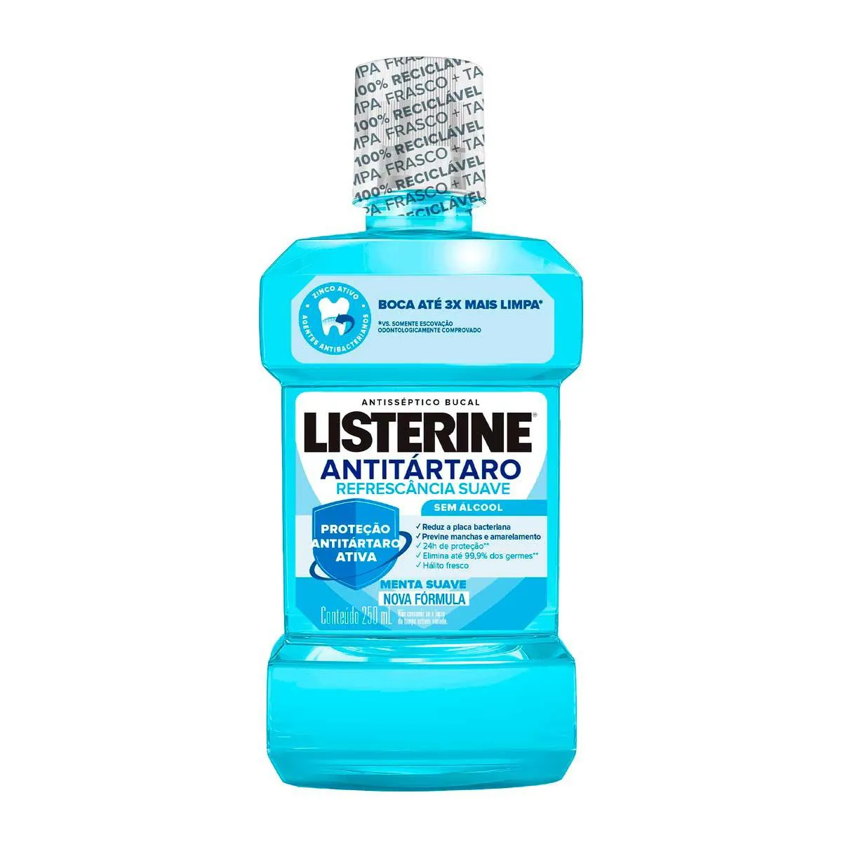 Enxaguante Antisséptico Bucal Listerine Antitártaro Zero Álcool Menta Suave 250Ml