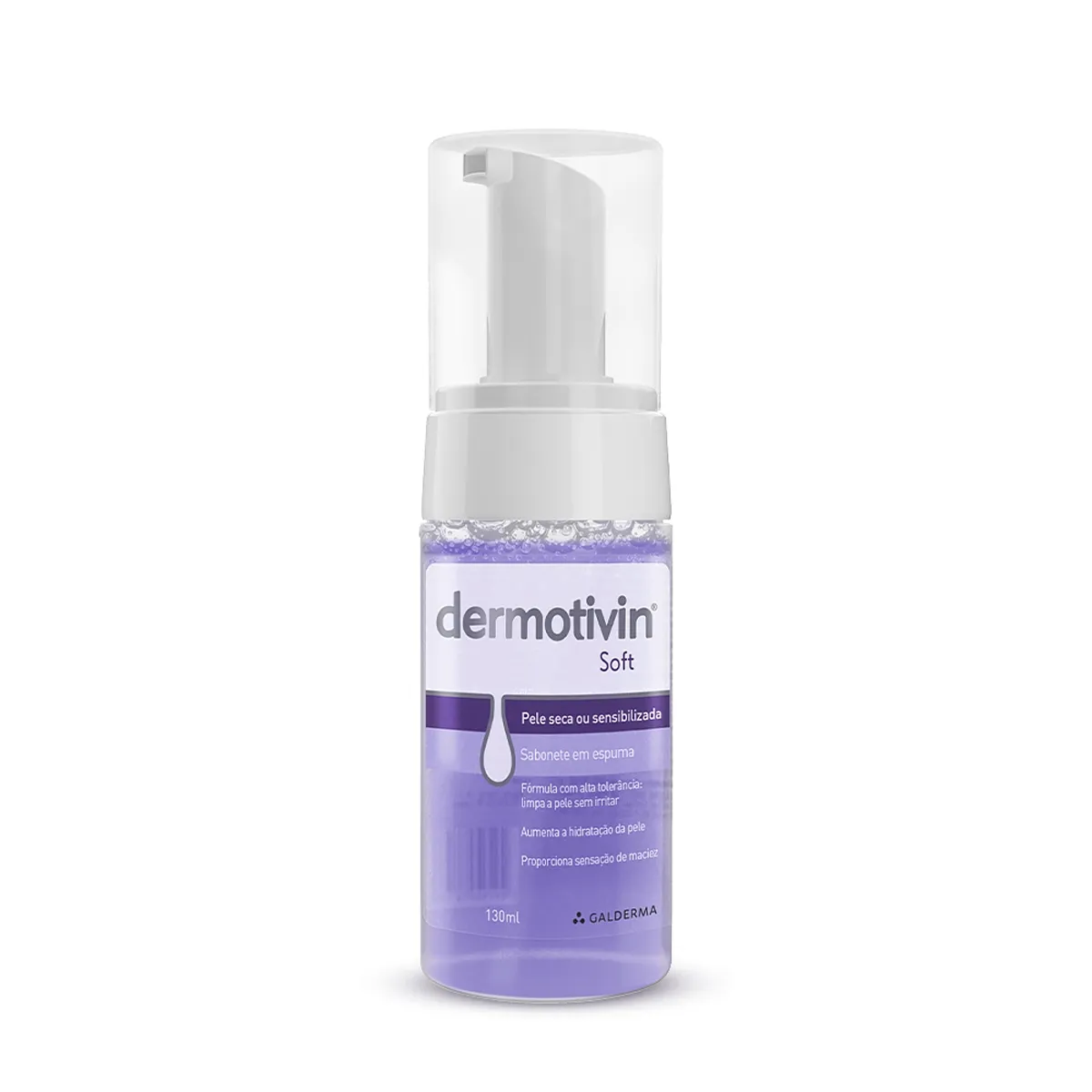 Sabonete Facial Em Espuma Dermotivin Soft Pele Seca Ou Sensível Com 130Ml