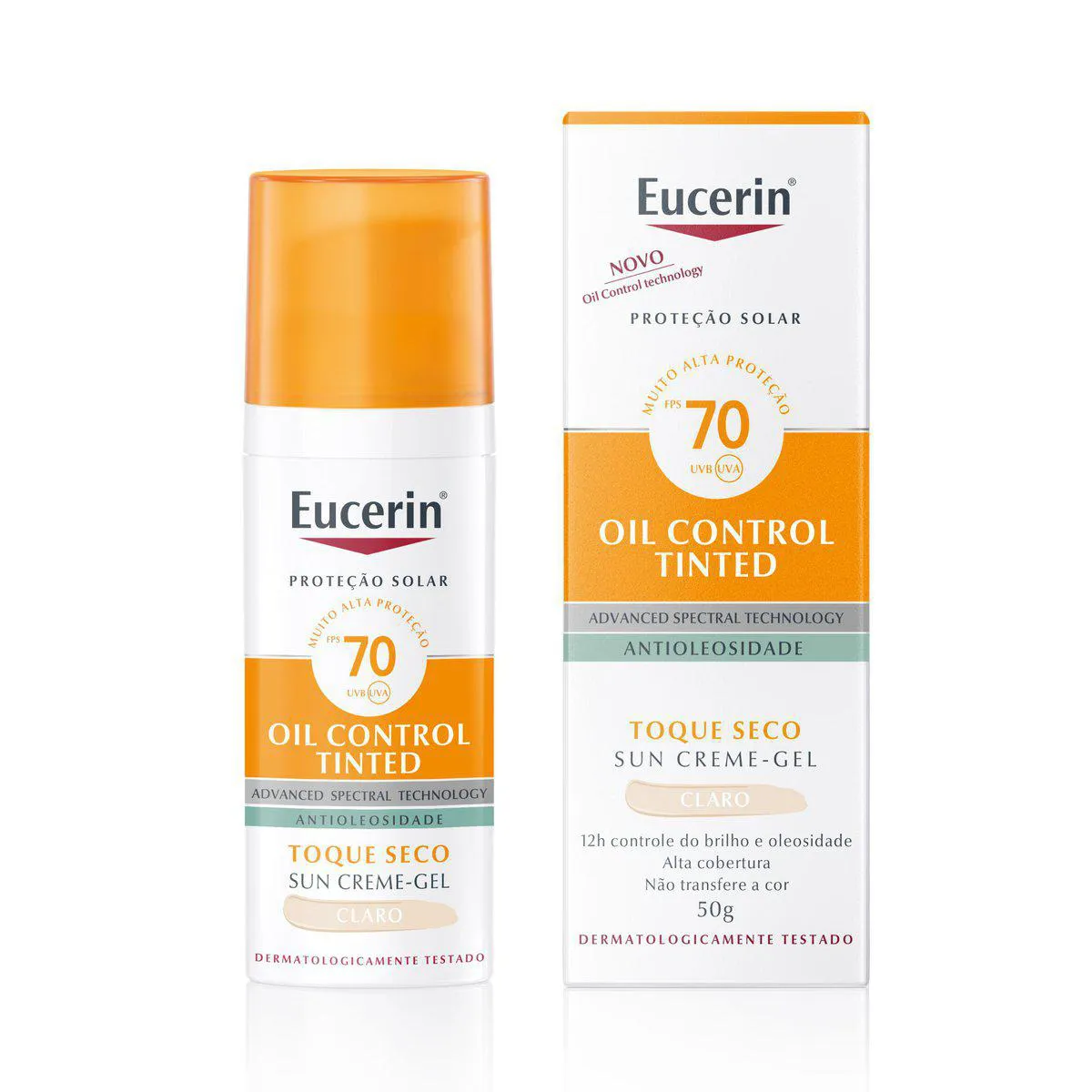 Protetor Solar Facial Eucerin Sun Oil Control Tinted Fps 70 Claro 50Ml
