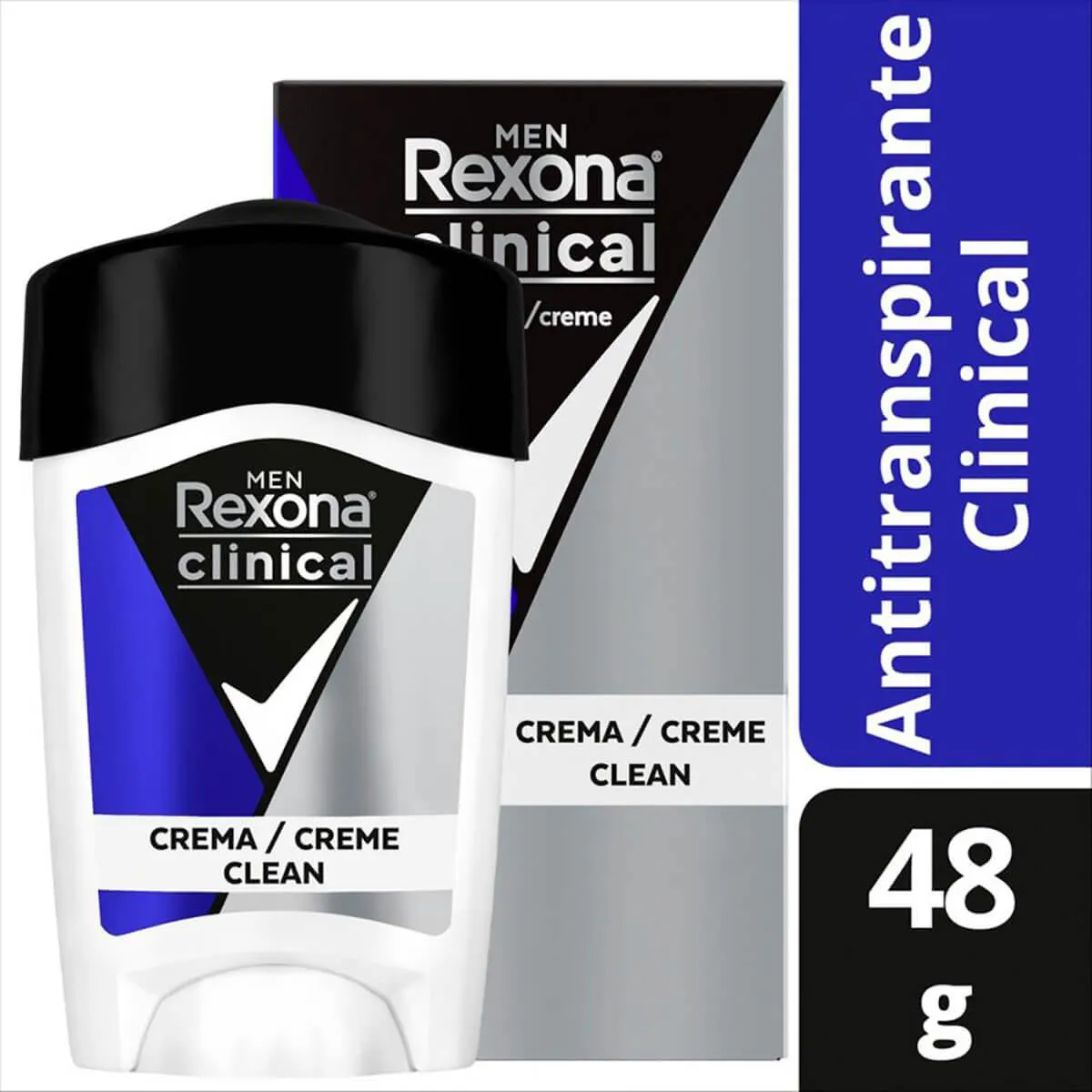 Desodorante Antitranspirante Twist Stick Creme Rexona Clinical Men 96H Sem Álcool 48G