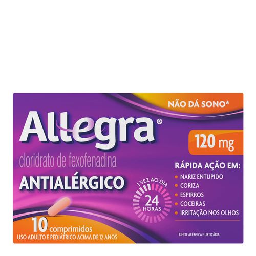 Antialérgico Allegra 120mg 10 Comprimidos Revestidos