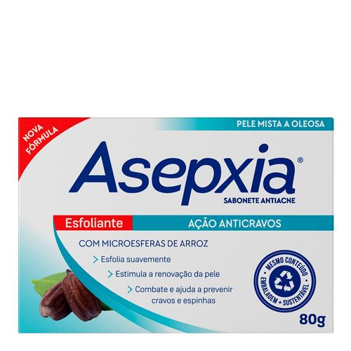 Sabonete Barra Asepxia Esfoliante Ação Anticravos 80g