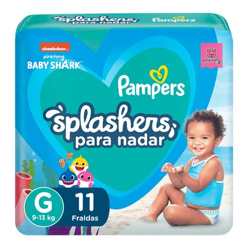 Fralda Pampers Splashers para Nadar Baby Shark M-G 11 Unidades