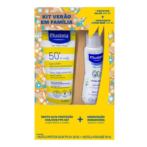 Kit Mustela Protetor Solar FPS 50 200ml + Hidratante para Bebê 100ml