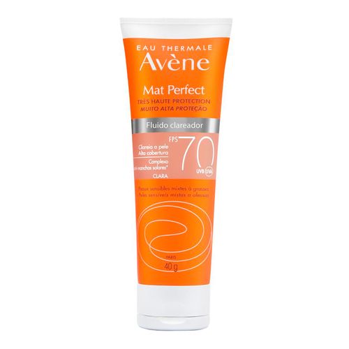 Protetor Solar Facial Avène FPS 70 Mat Perfect Clareador Cor Clara 40g Fluido