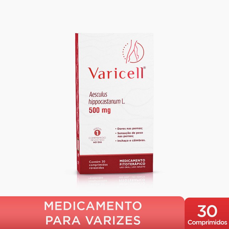 Varicell 500mg 30 Comprimidos - Remedio Para Varizes E Dores Nas Pernas