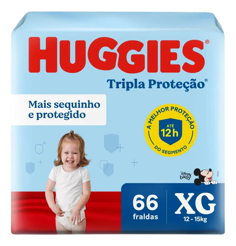 Fralda Huggies Tripla Proteção Xg Com 66 Unidades