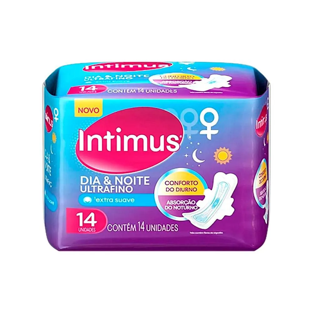 Absorvente Intimus Com Abas Dia/Noite Ultra Fino Suave C/14Un