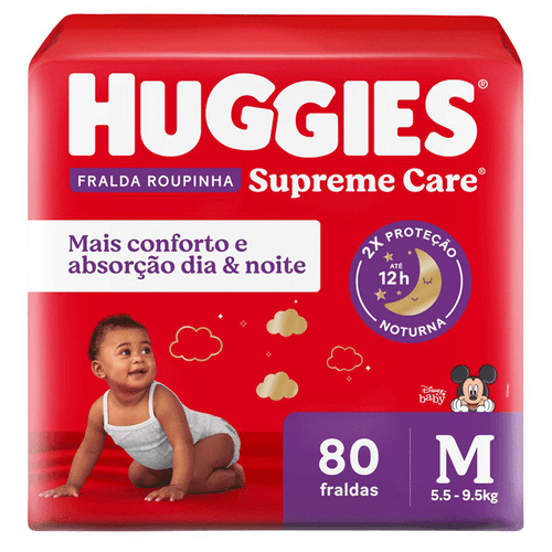 Fralda Huggies Supreme Care Roupinha M 80 Unidades