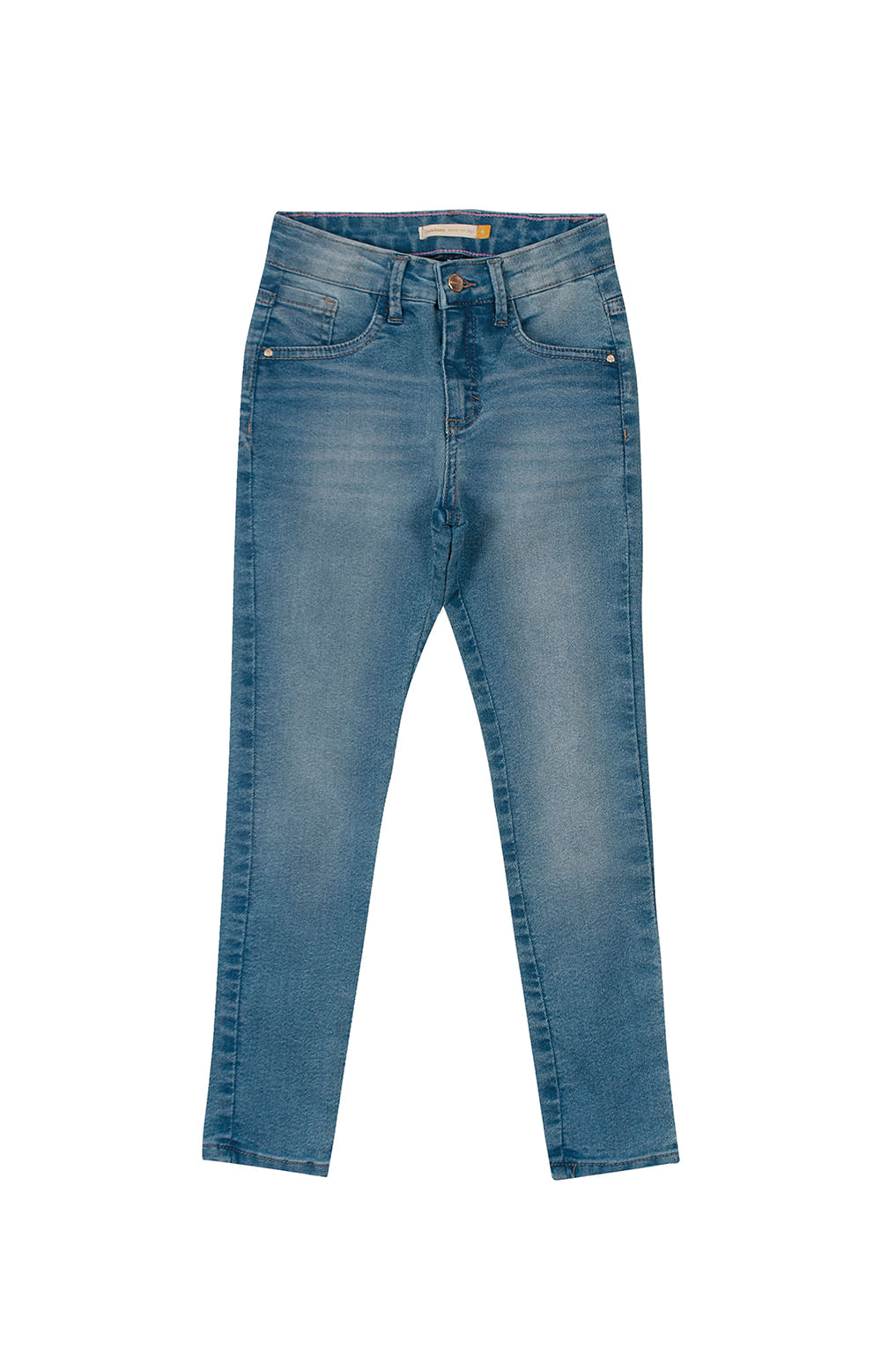 Calça Menina Skinny Cintura Média Jeans Com Elastano Carinhoso