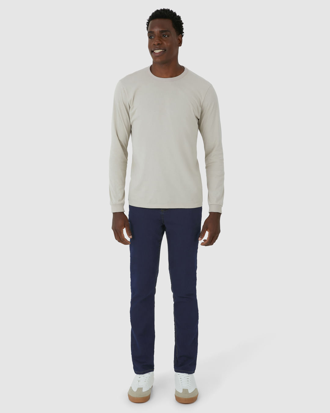 Calça Slim Masculina Cintura Média Em Flex Jeans