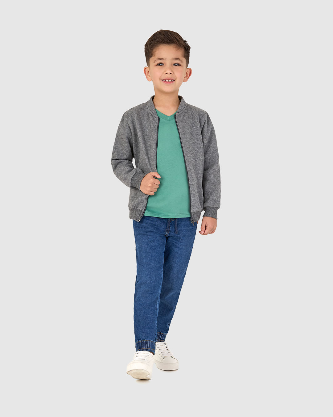Calça Jogger Infantil Menino Cintura Elástica Em Jeans Moletom Malwee Kids