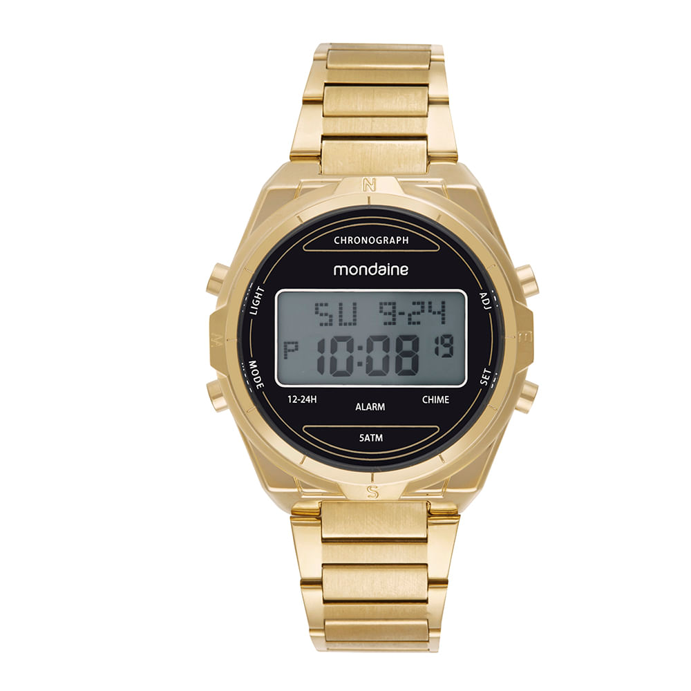 Relógio Masculino Digital Dourado