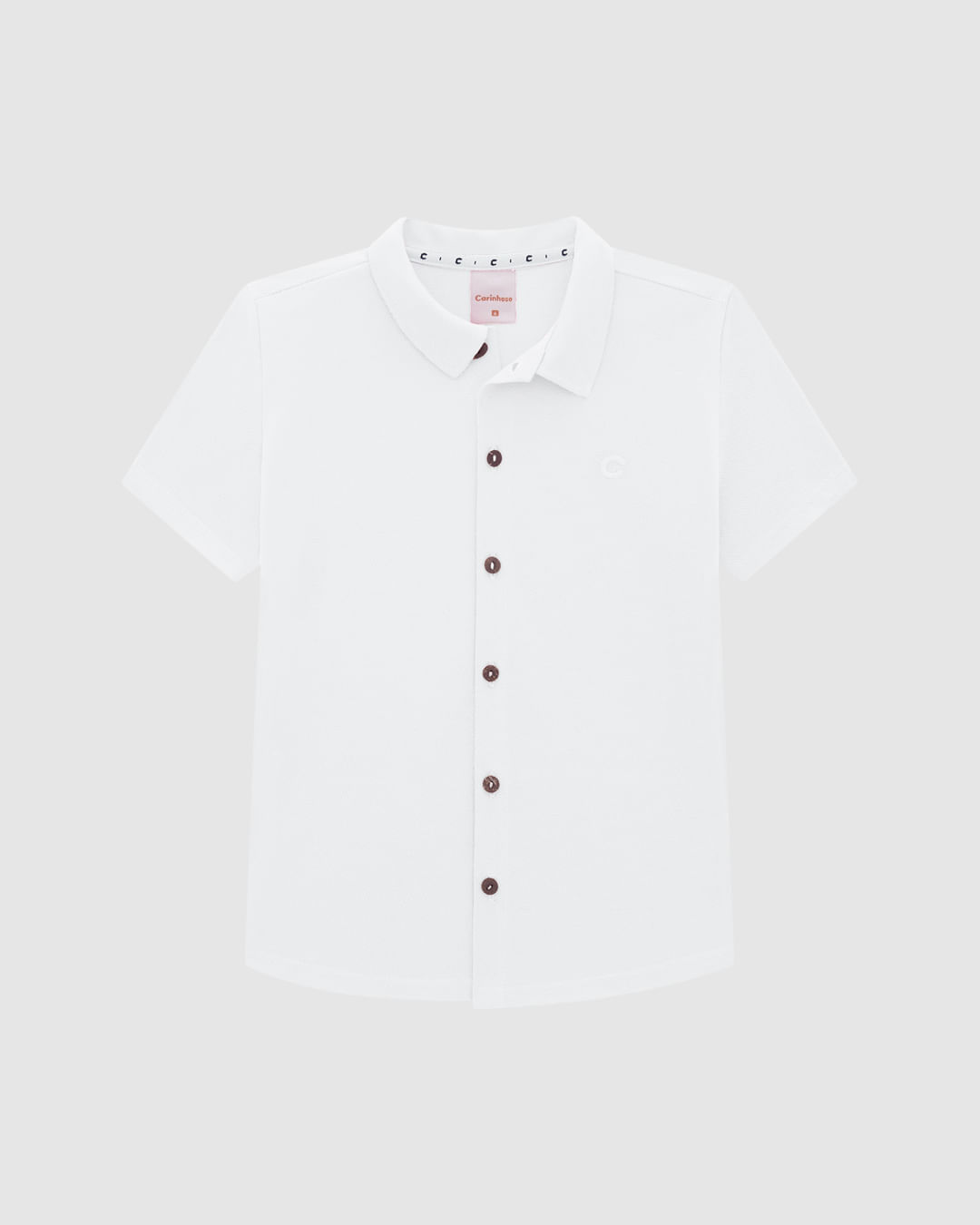 Camisa Menino Abotoamento Frontal Em Piquet Premium - Carinhoso