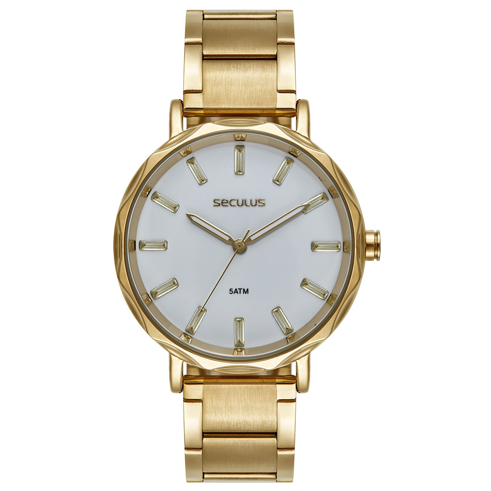 Relógio Feminino Madrepérola Cristais Rosé