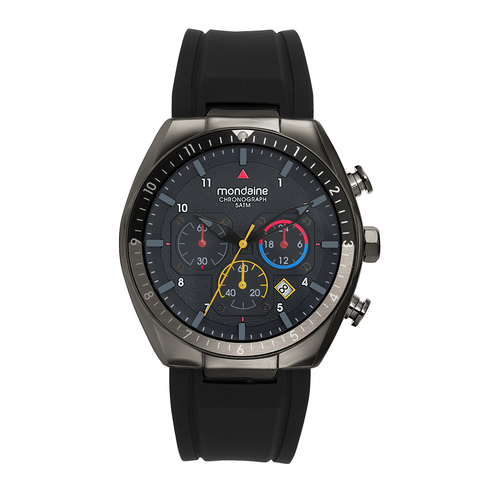 Relógio Masculino Cronógrafo Chumbo Pulseira Silicone