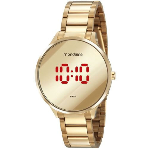 Relógio Feminino Digital Aço Dourado