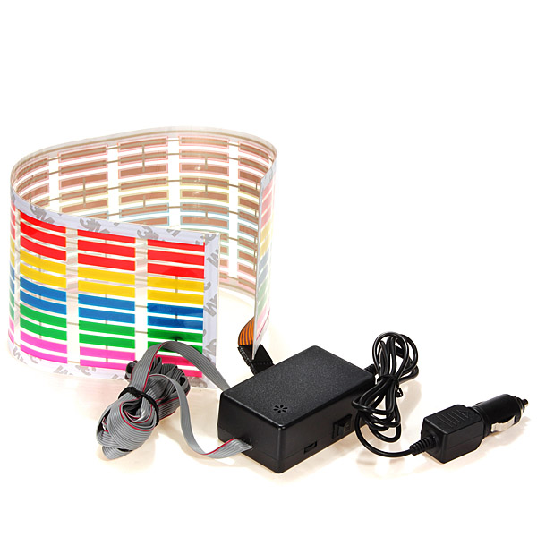 45cm*11cm Flash Car Sticker Music Rhythm LED Sheet Light Lamp