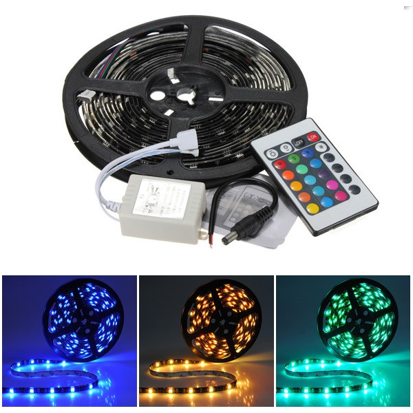 5M RGB 5050 SMD 150 Flexible LED Light Strips Waterproof + 24 Key Remote Control