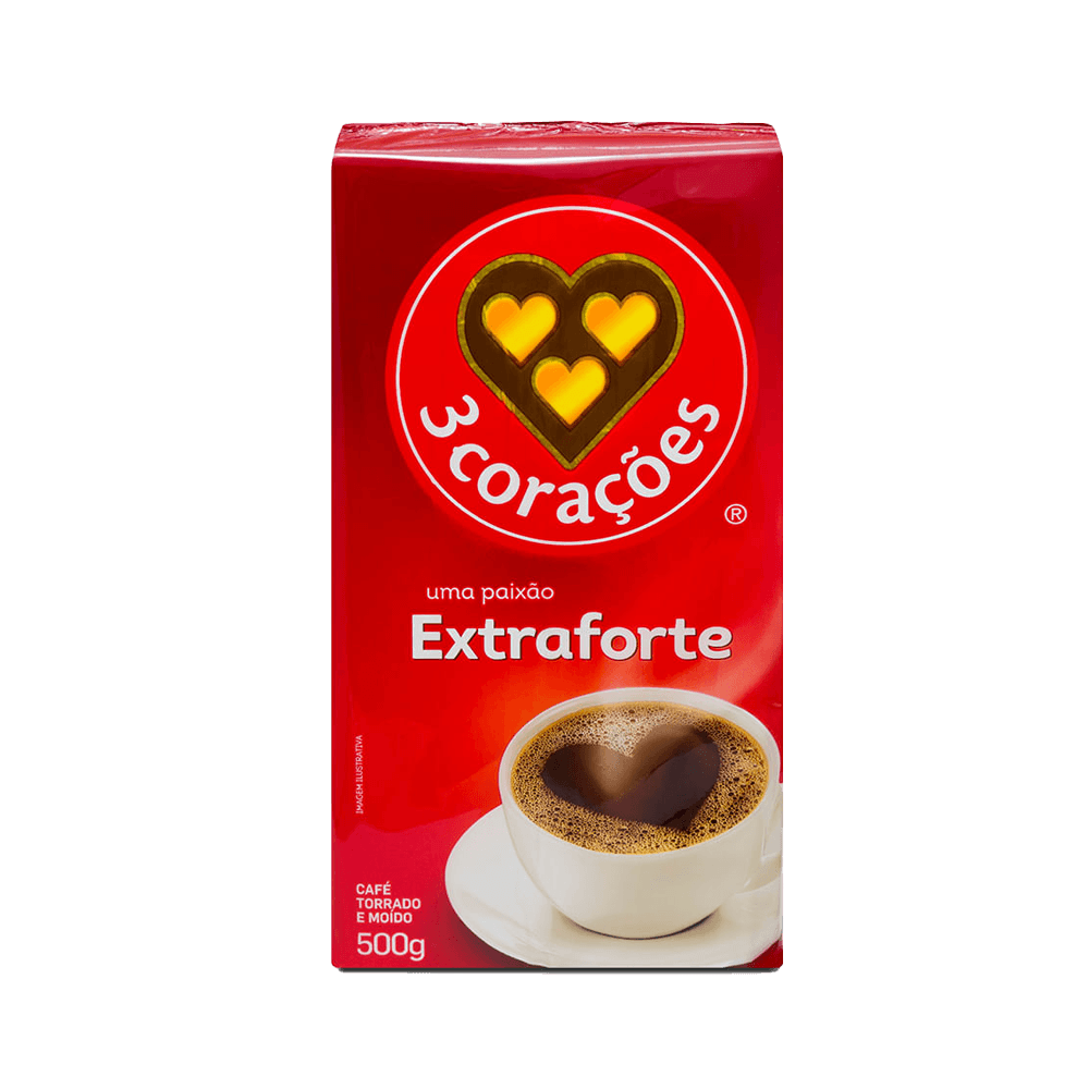 Café Torrado e Moído 3 Corações Extra Forte a Vácuo 500g