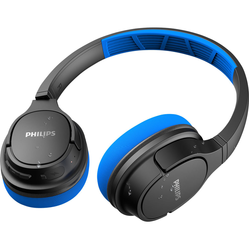 Headphone Sport Bluetooth Com Microfone Ipx4 Azul E Preto