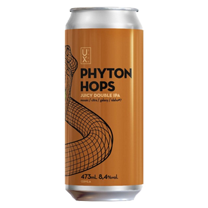 Cerveja UX Brew Python Hops Juicy Double IPA Lata 473ml