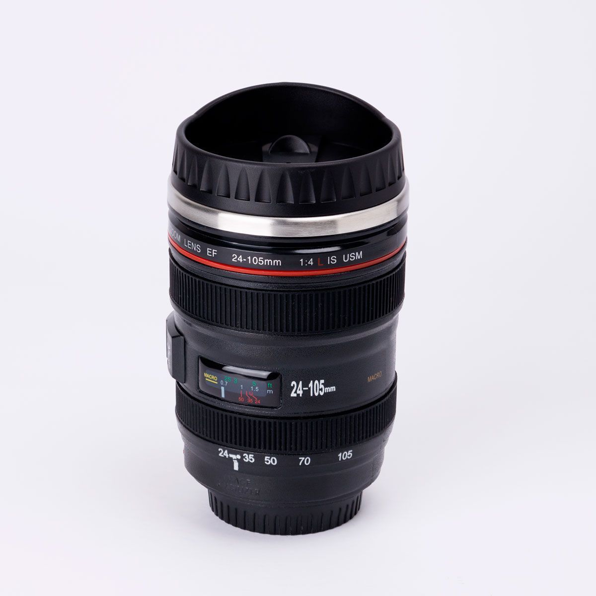 Copo para viagem camera fotografica