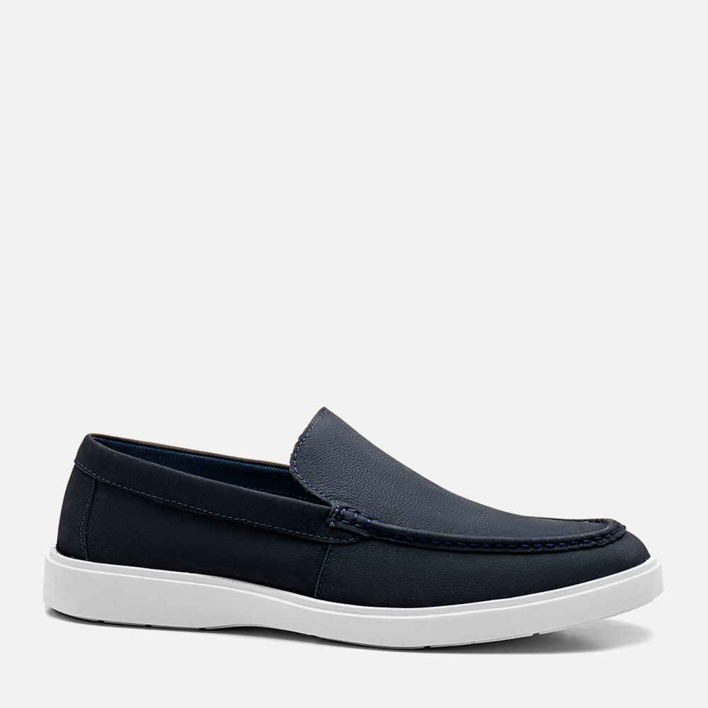 Sapato Casual Mocassim Loafer Feito em Couro Soft Calce Prático Sem Amarração Slip On Solado Tricolor Esporte Fino Masculino Milano Tan/tan 13387