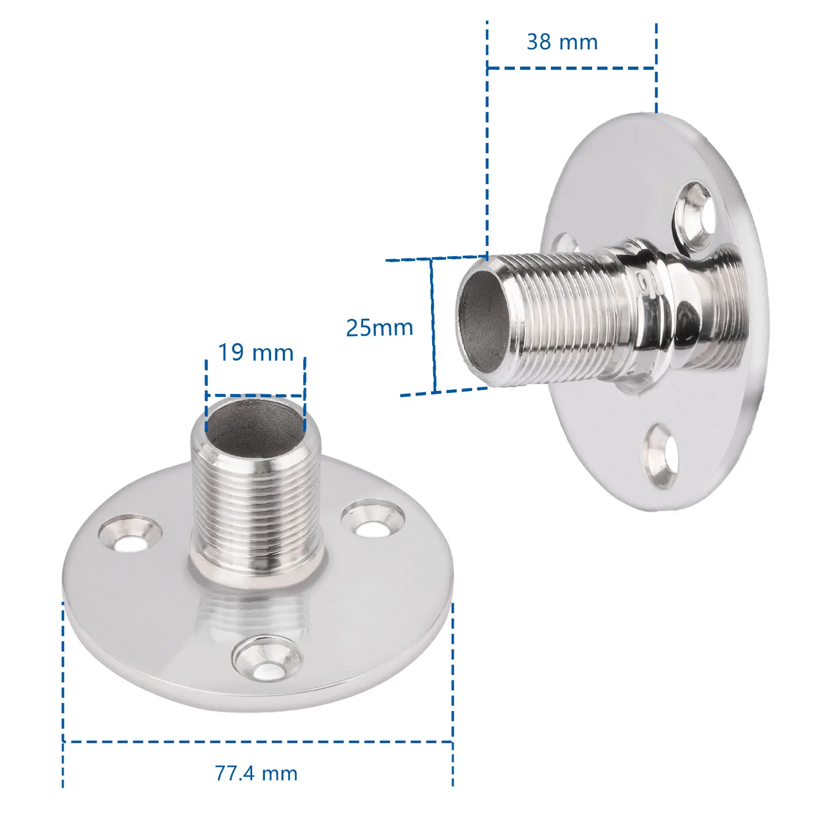 Superbat Stainless Steel Antenna Mount Bracket