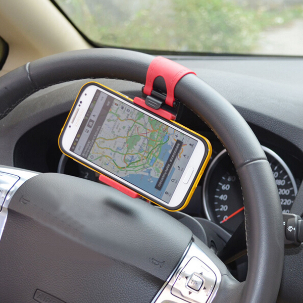 Car Steering Wheel Mount Holder Rubber Band For Mobile Phone GPS