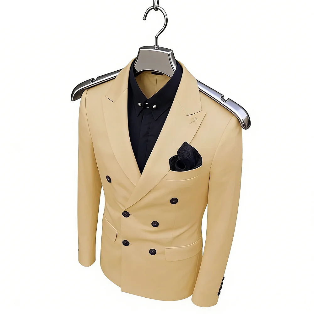Conjunto de terno masculino de alta qualidade, lapela repicada, blazer de negócios, calças, 2 peças, vestidos de casamento, slim
