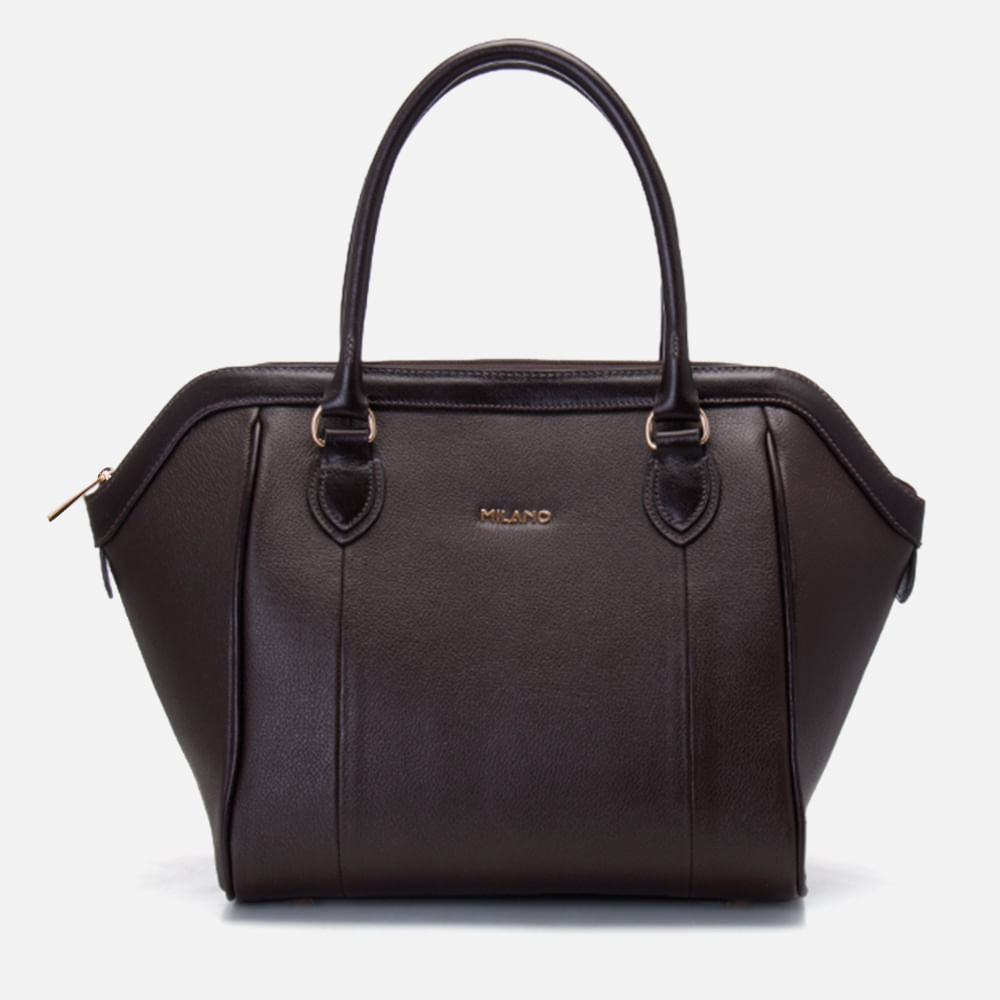 Bolsa Tote de Mão Couro Grande Estruturada e Texturizada Preto / Preto 14846