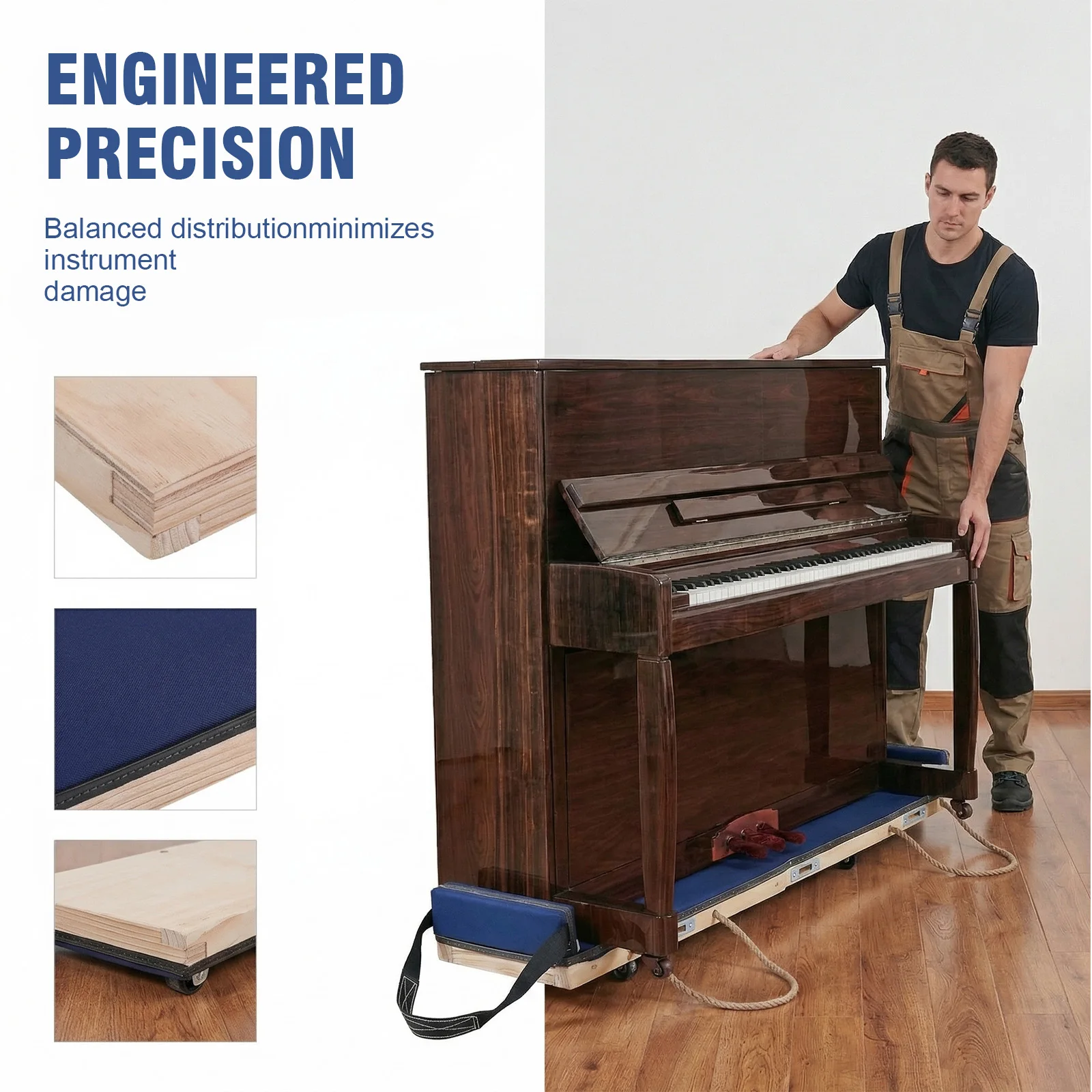 6 Ft Skid Board 1000lb Capacity Equipment Movers Accessories Heavy Duty Grand Piano Sliders Used for Moving Pianos Furniture