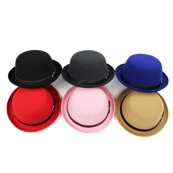Ladies Hat Korean Version Stylish Woolen Solid Little Dome British Retro Cap