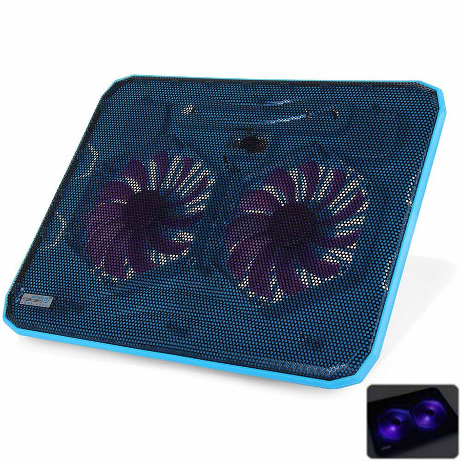 CoolCold K19 USB 2.0 Ultrathin Luminous Game Two Fans Cooling Pads Notebook...