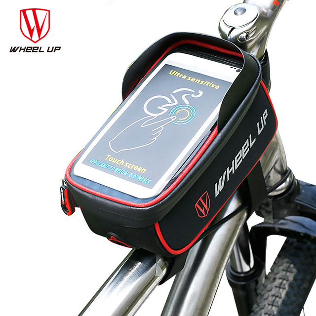 WHEEL UP Bicycle Touchscreen Front Frame Tube Cell Phone Waterproof Bag Bicycle...
