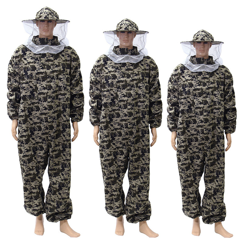Camouflage Beekeeping Suit Protective Pants Veil Bee Protecting Dress